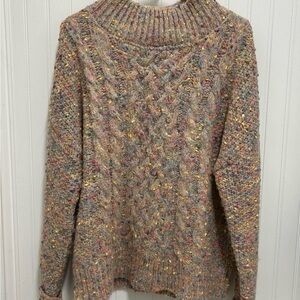 Multicolor Cable Knit Sweater